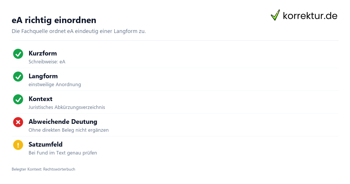 eA richtig einordnen Was bedeutet eA als Abkürzung? Kurz erklärt