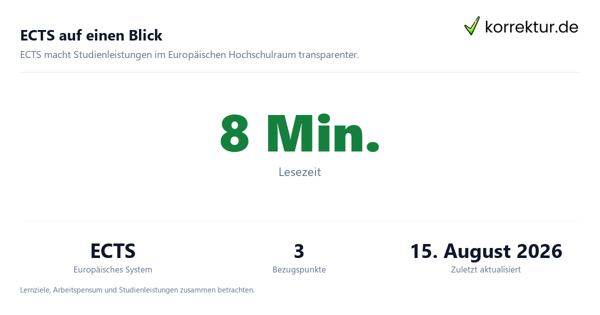 ECTS auf einen Blick ECTS-Punkte im Studium verständlich erklärt: Fakten zum ECTS-System
