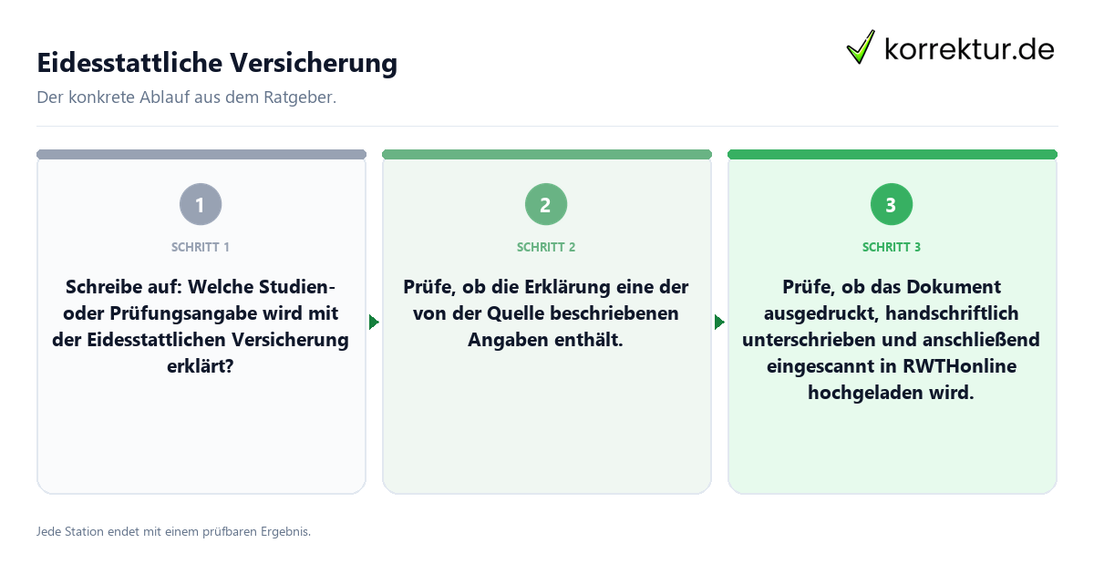 Konkrete Schritte zu Eidesstattliche Versicherung