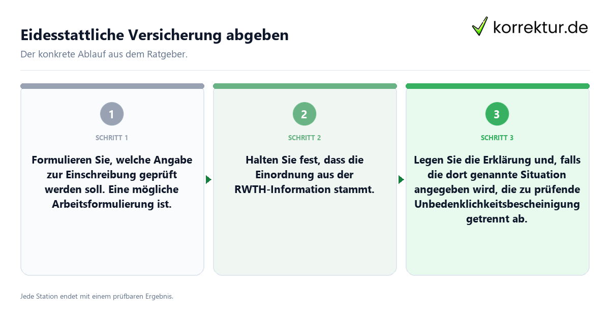 Konkrete Schritte zu Eidesstattliche Versicherung abgeben
