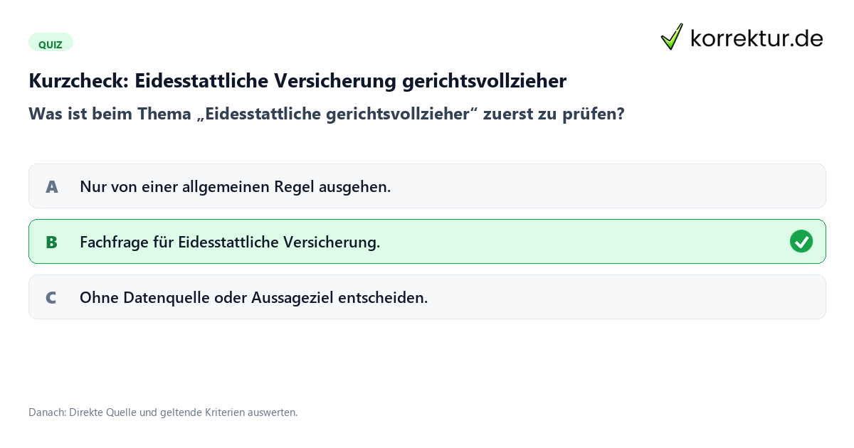 Eidesstattliche Versicherung gerichtsvollzieher mit einem Kurzquiz zum sinnvollen nächsten Schritt