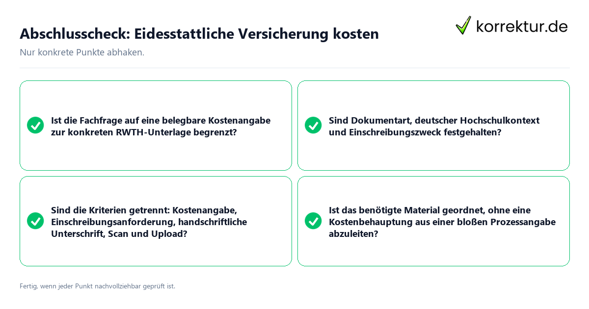 Konkreter Abschlusscheck zu Eidesstattliche Versicherung kosten