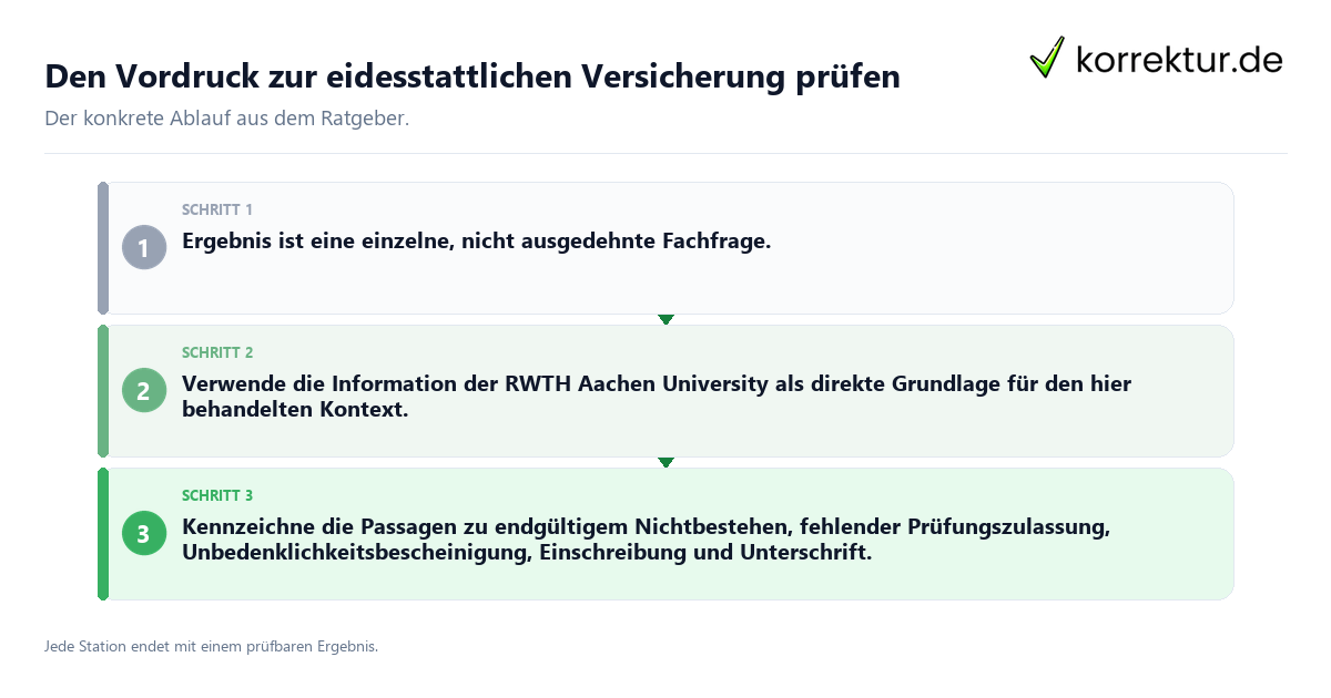 Konkrete Schritte zu Den Vordruck zur eidesstattlichen Versicherung prüfen