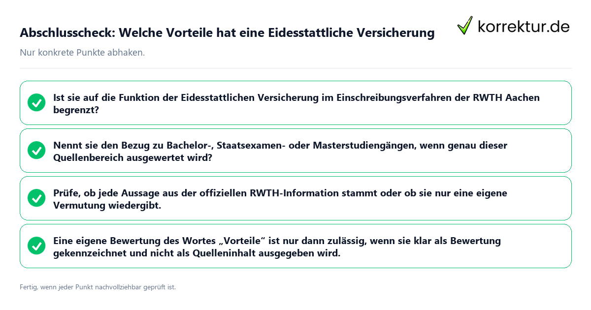 Konkreter Abschlusscheck zu Welche Vorteile hat eine Eidesstattliche Versicherung