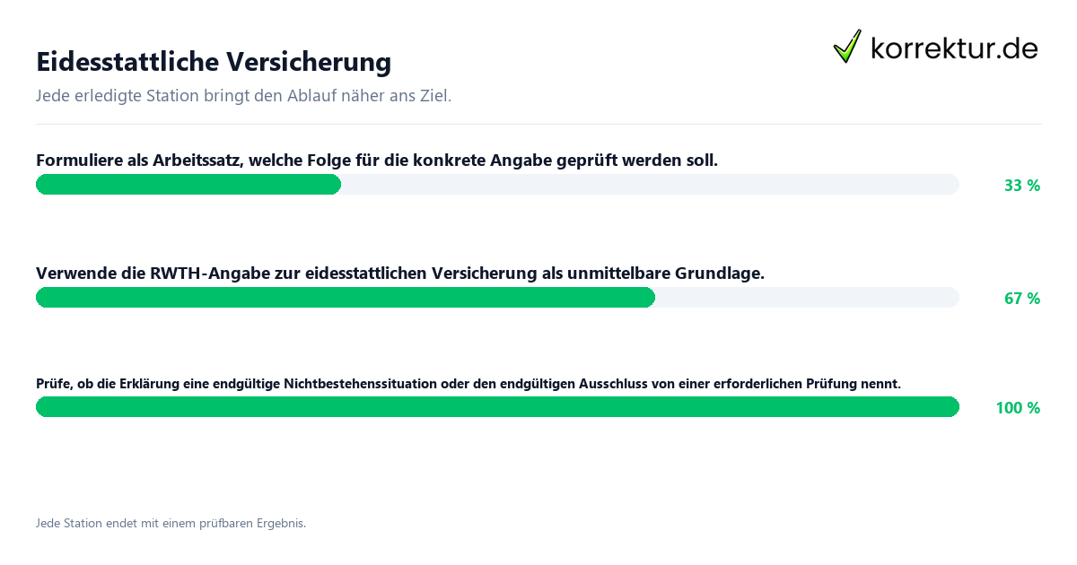Eidesstattliche Versicherung Konkrete Schritte zu Eidesstattliche Versicherung