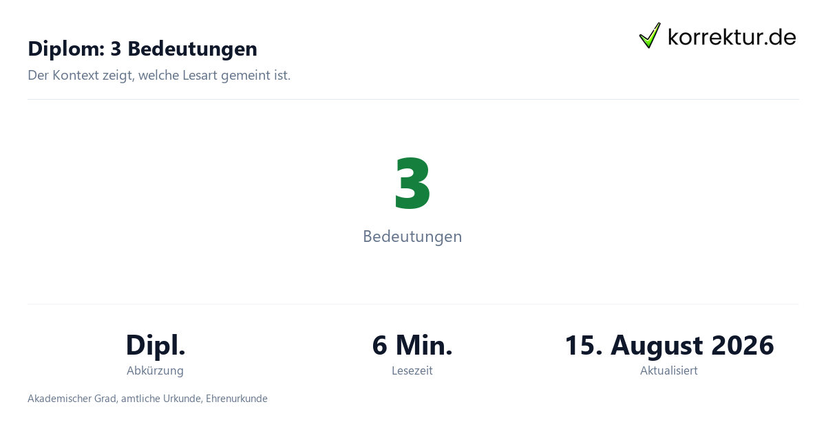 Diplom: 3 Bedeutungen Was bedeutet „Diplom“? Drei Bedeutungen im Überblick