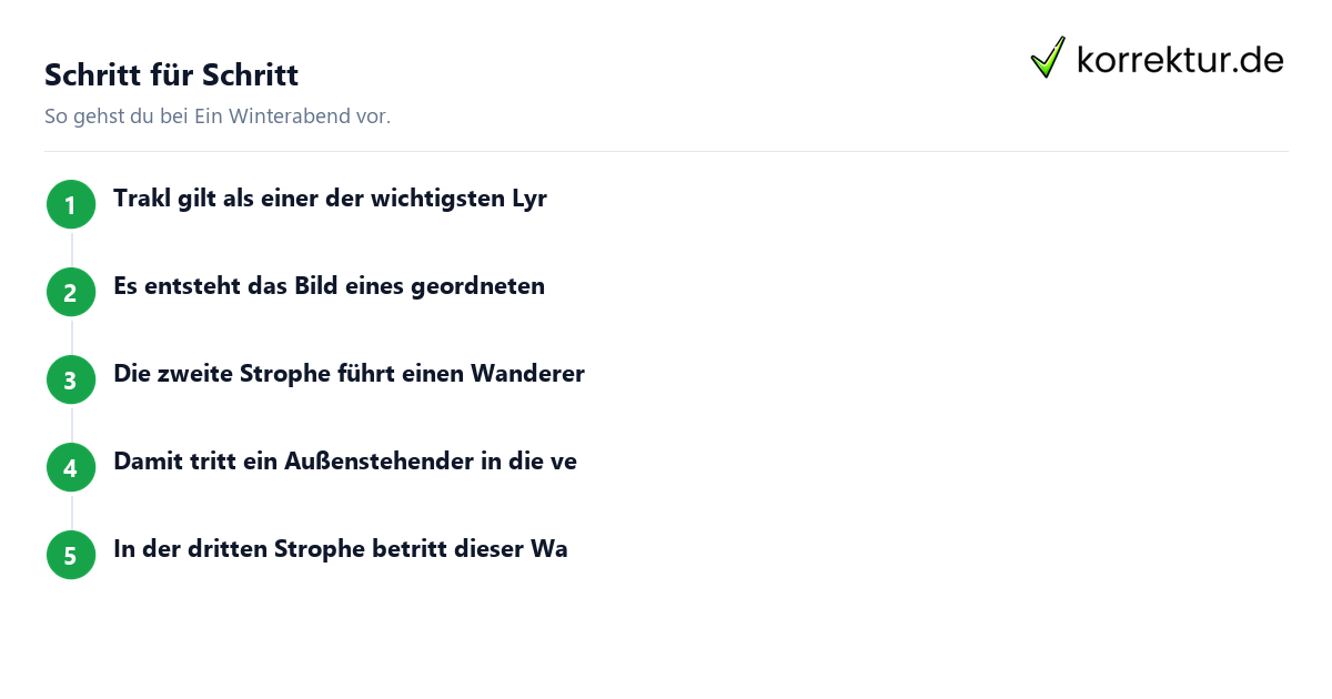 Schritt für Schritt Ein Winterabend: Schritte