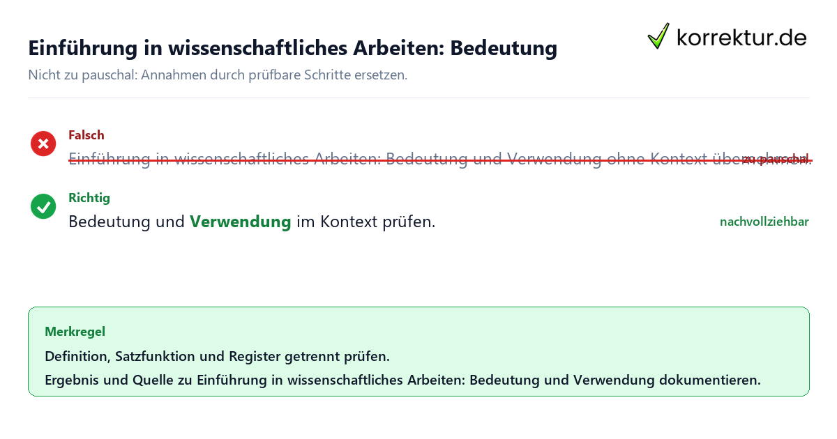 Ungeeignete und belastbare Vorgehensweise bei Einführung in wissenschaftliches Arbeiten: Bedeutung und Verwendung