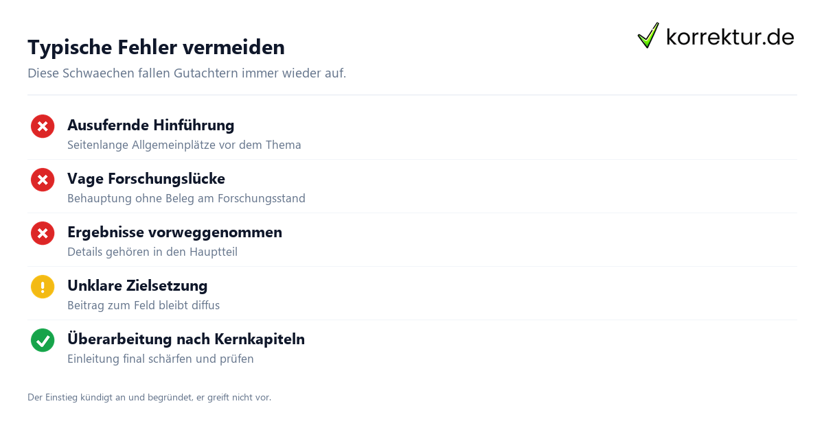 Typische Fehler vermeiden Einleitung Dissertation: häufige Fehler im Überblick