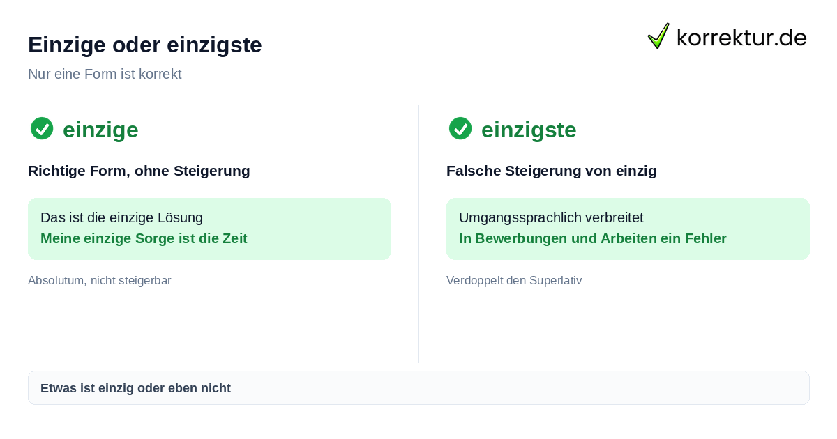 Einzige oder einzigste Einzige oder einzigste richtig verwenden