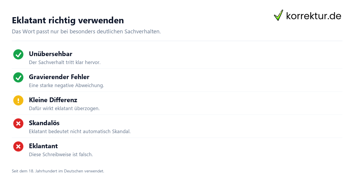 eklatant Bedeutung richtig verwenden