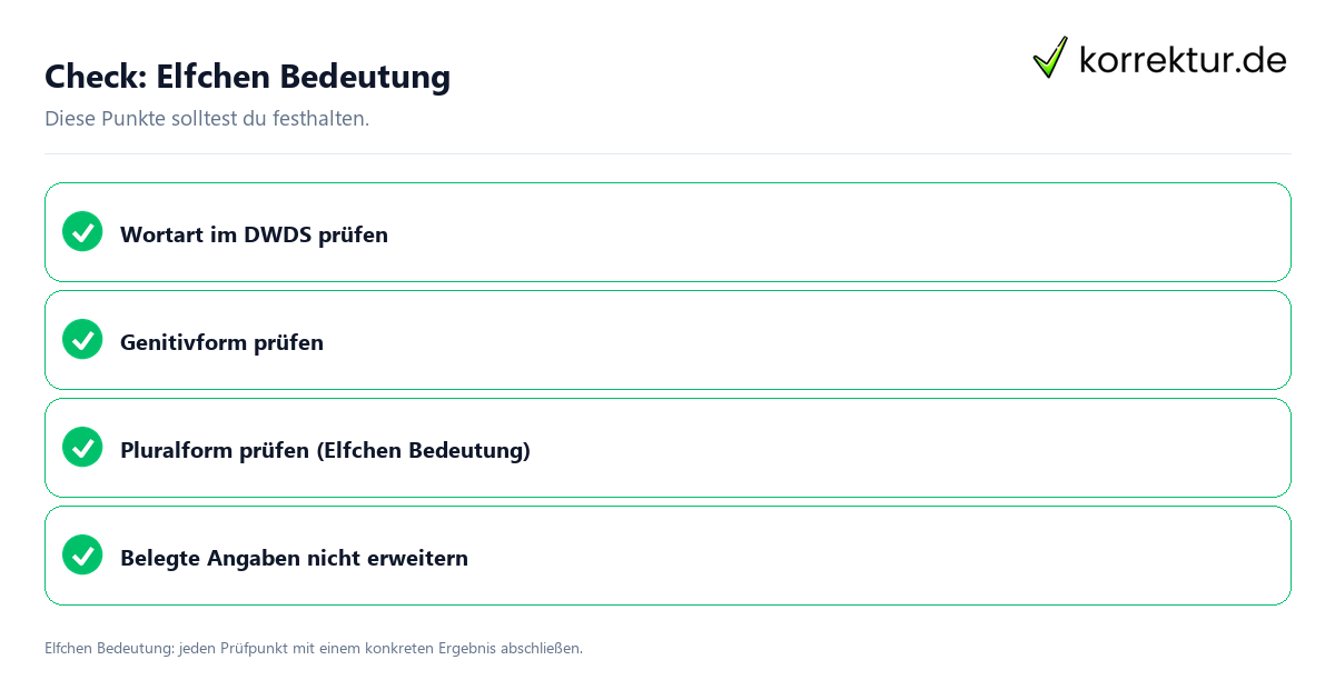Check: Elfchen Bedeutung Elfchen Bedeutung mit einer themenspezifischen Checkliste