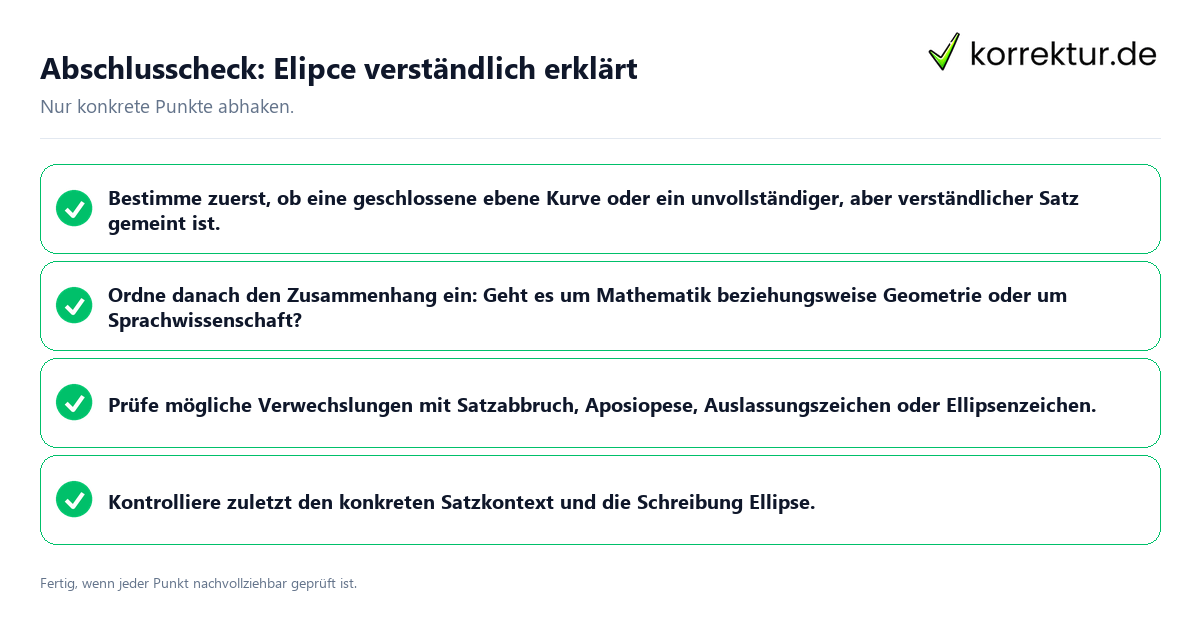 Konkreter Abschlusscheck zu Elipce verständlich erklärt
