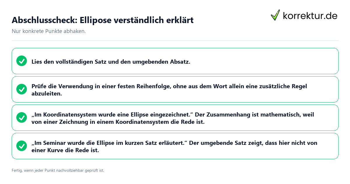 Konkreter Abschlusscheck zu Ellipose verständlich erklärt