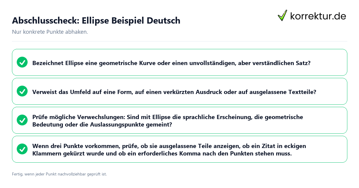 Abschlusscheck: Ellipse Beispiel Deutsch Konkreter Abschlusscheck zu Ellipse Beispiel Deutsch
