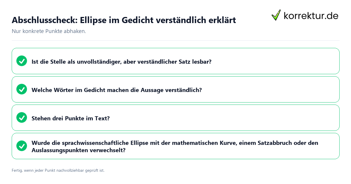 Konkreter Abschlusscheck zu Ellipse im Gedicht verständlich erklärt