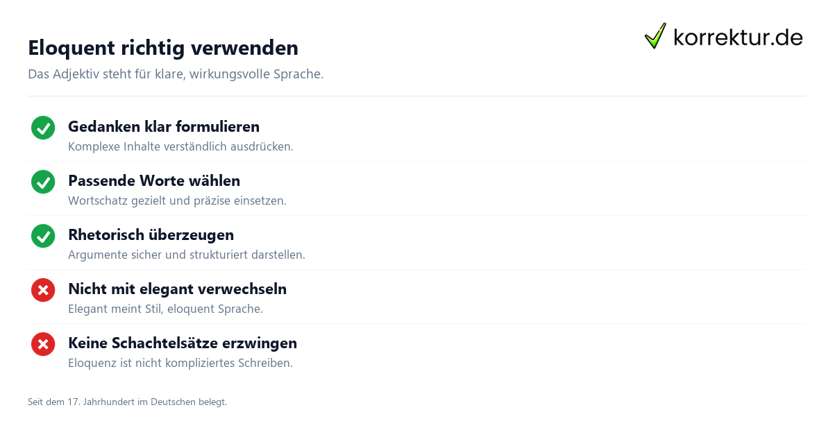 eloquent Bedeutung: So verwenden Sie das Adjektiv richtig