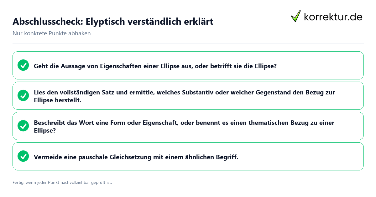 Konkreter Abschlusscheck zu Elyptisch verständlich erklärt