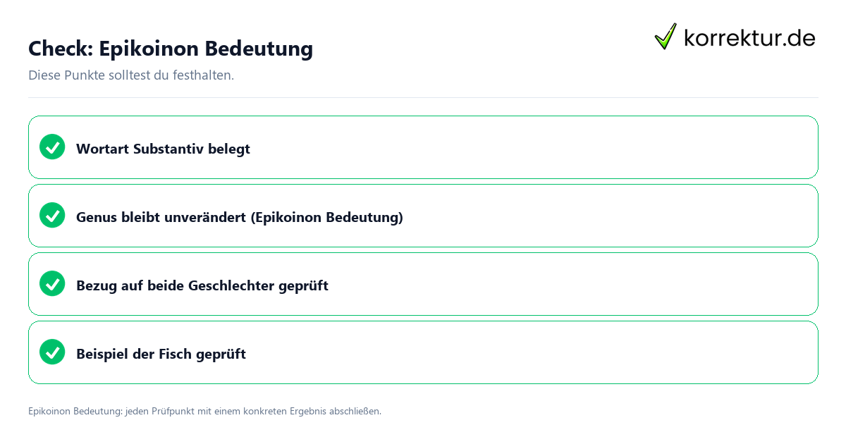 Epikoinon Bedeutung mit einer themenspezifischen Checkliste