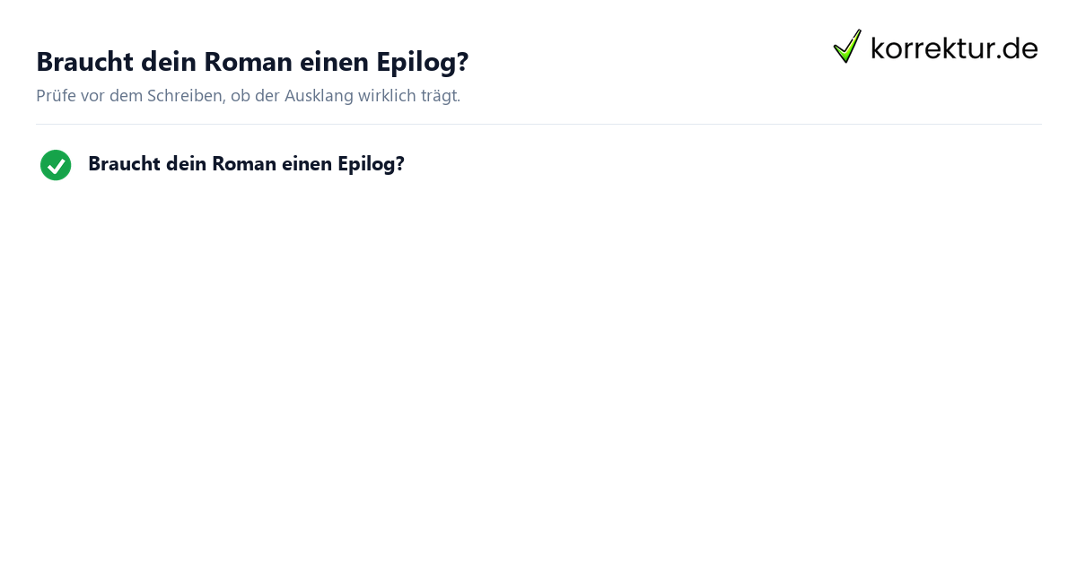 Epilog schreiben: Funktion, Länge und Wirkung prüfen