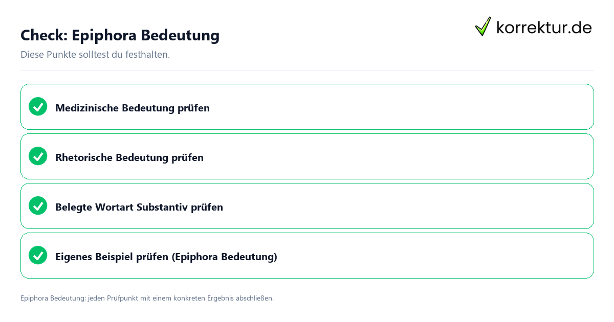 Epiphora Bedeutung mit einer themenspezifischen Checkliste