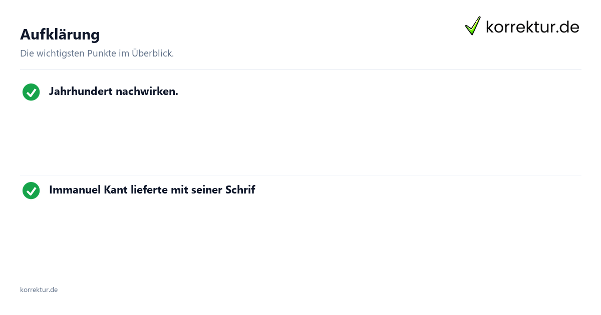 Aufklärung: Überblick