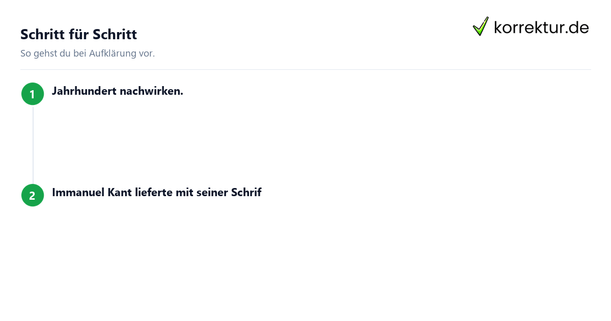 Aufklärung: Schritte