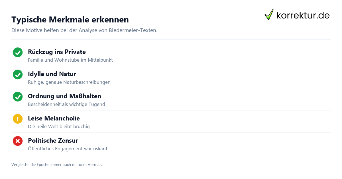 Typische Merkmale erkennen Biedermeier Merkmale für Analyse und Unterricht