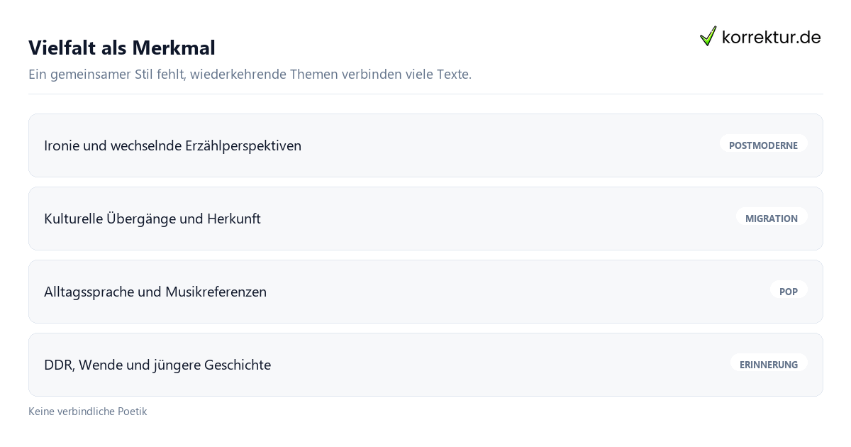 Vielfalt als Merkmal Gegenwartsliteratur im Überblick: Merkmale und Motive