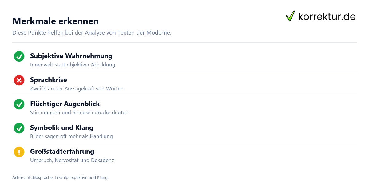 Literarische Moderne Merkmale für Analyse und Unterricht