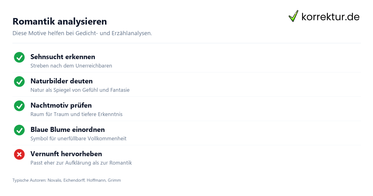 Romantik Merkmale für die literarische Analyse