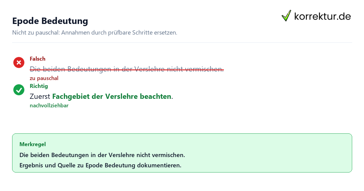 Epode Bedeutung Ungeeignete und belastbare Vorgehensweise bei Epode Bedeutung