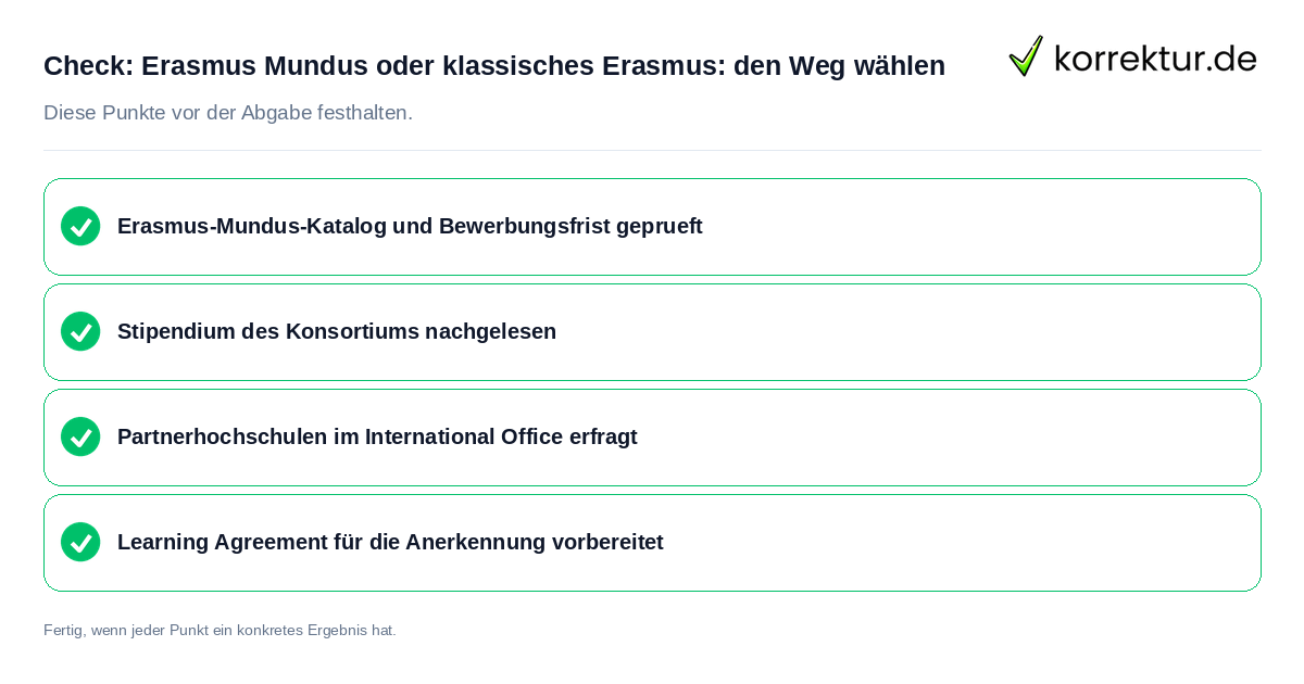 Erasmus Mundus oder klassisches Erasmus: den Weg wählen: Prüfliste mit vier Punkten
