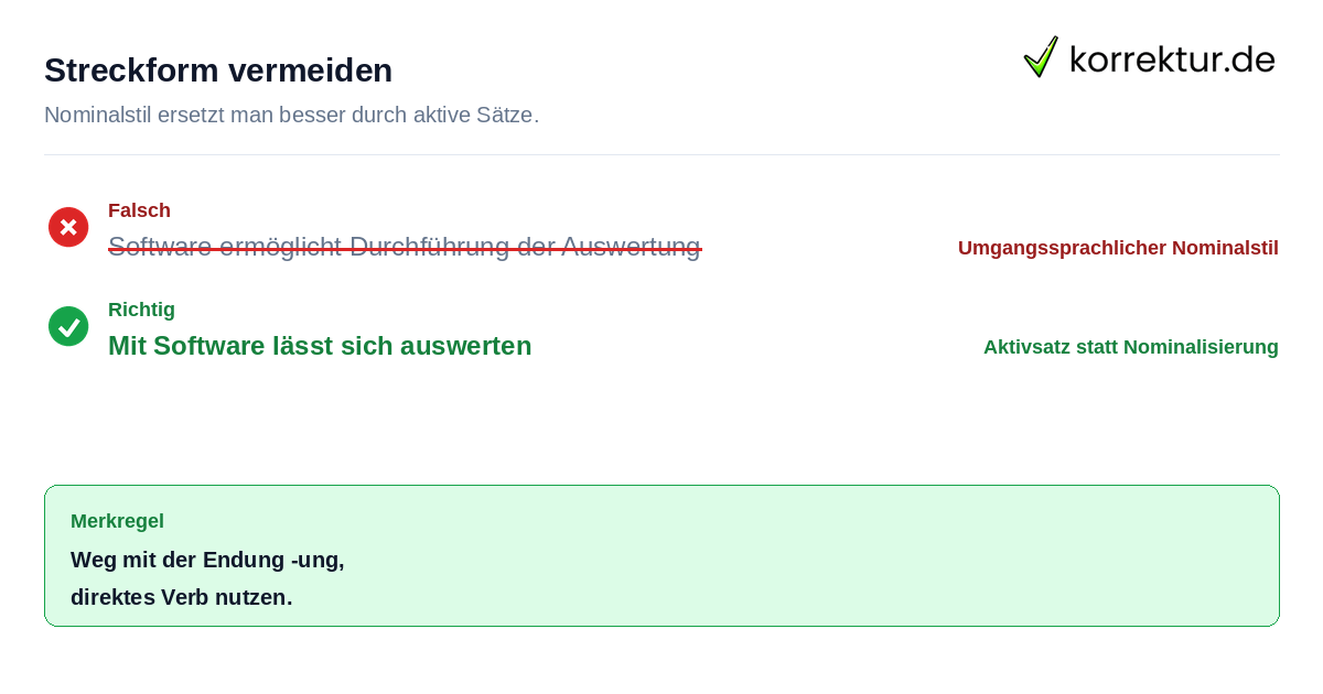 Stilistik: Streckform bei ermöglichen auflösen und verkürzen