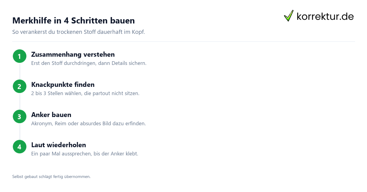 Eselsbrücken selbst bauen in 4 Schritten