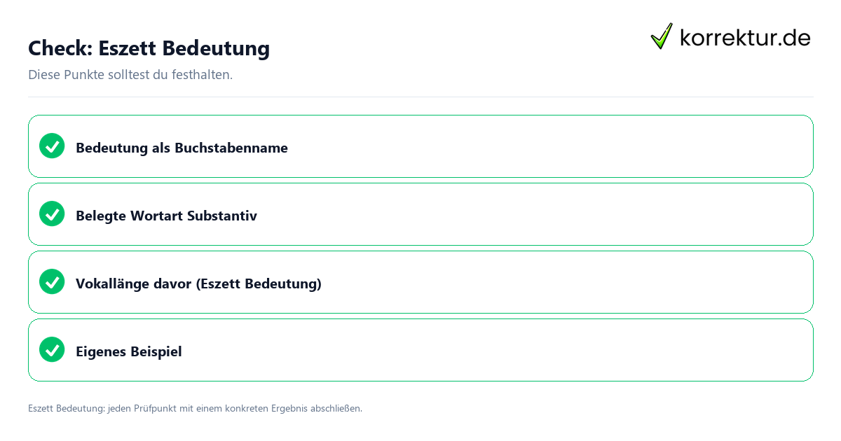 Check: Eszett Bedeutung Eszett Bedeutung mit einer themenspezifischen Checkliste