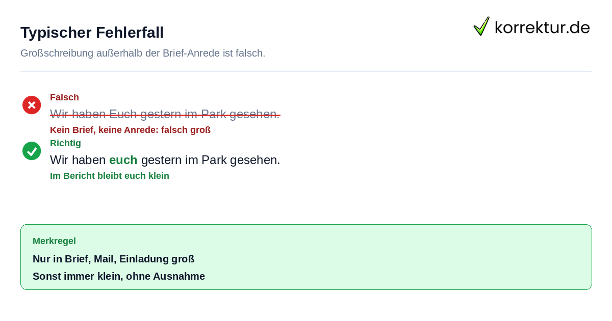 Euch groß oder klein: häufiger Fehler korrigiert