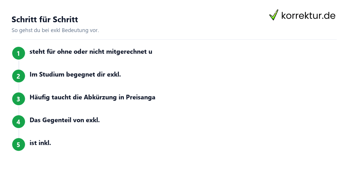 Schritt für Schritt exkl Bedeutung: Schritte