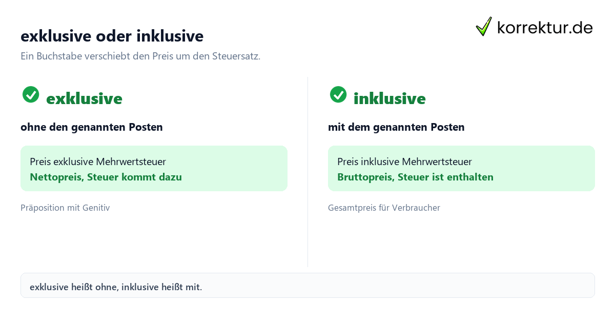 Exklusiv Bedeutung