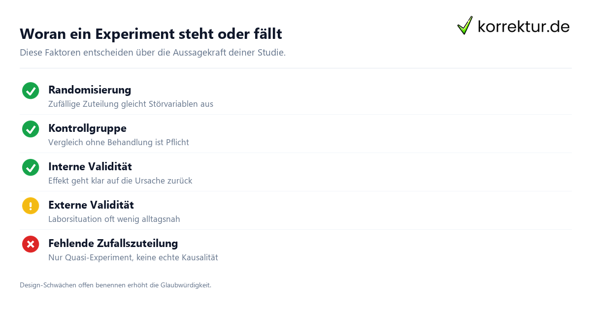 Experiment Methode: Gütekriterien und Fallstricke prüfen