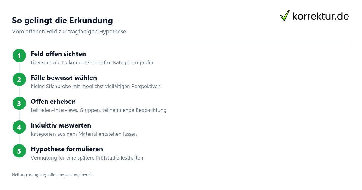 Schritte einer explorative Forschung im Studium