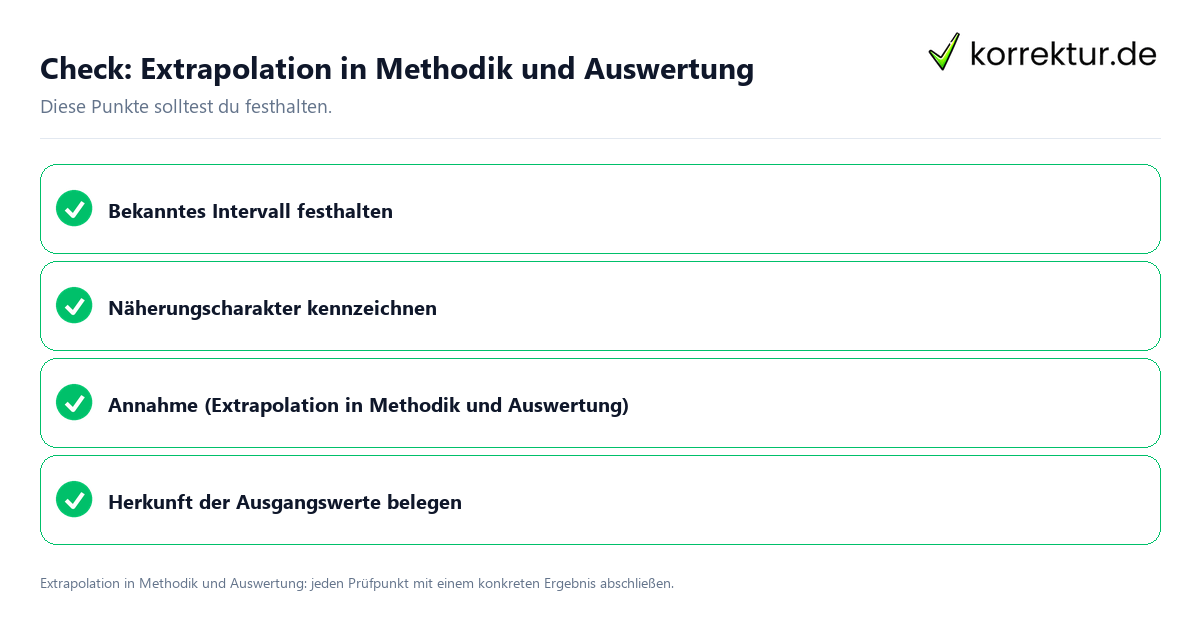 Check: Extrapolation in Methodik und Auswertung Extrapolation in Methodik und Auswertung mit einer themenspezifischen Checkliste