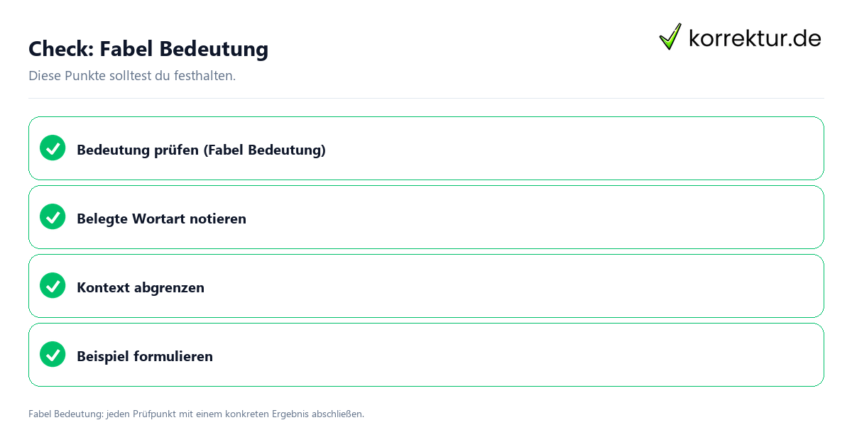 Check: Fabel Bedeutung Fabel Bedeutung mit einer themenspezifischen Checkliste