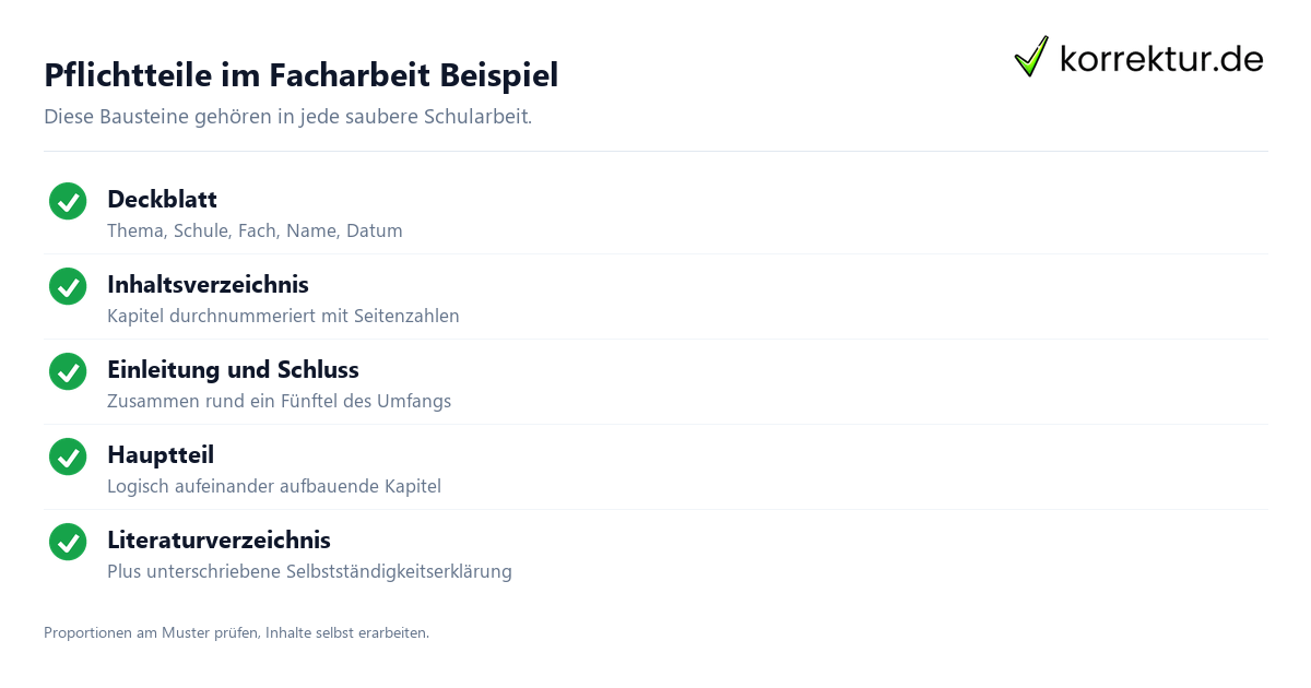 Facharbeit Beispiel: Pflichtteile einer guten Facharbeit