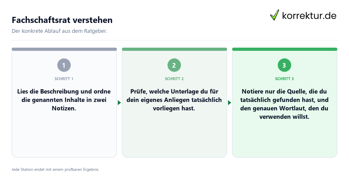 Fachschaftsrat verstehen Konkrete Schritte zu Fachschaftsrat verstehen
