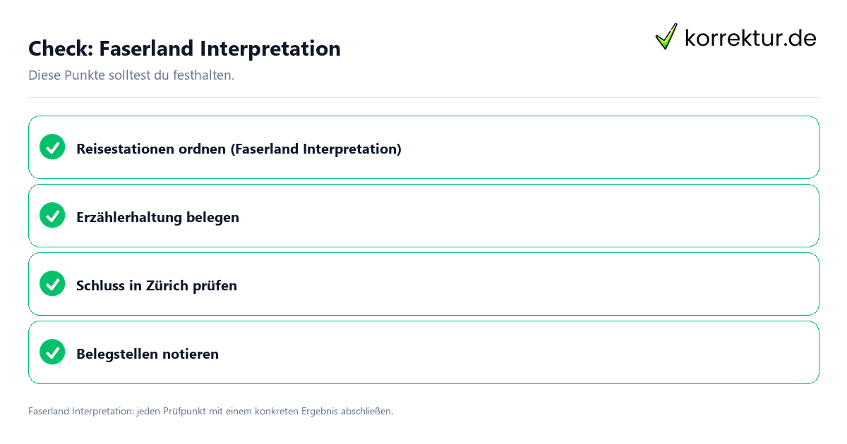 Faserland Interpretation mit einer themenspezifischen Checkliste