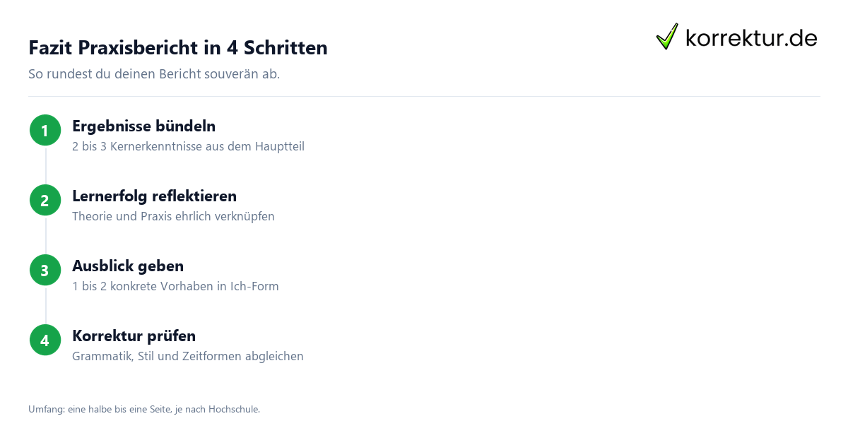 Fazit Praxisbericht in 4 Schritten Fazit Praxisbericht schreiben: drei Bausteine für den Schluss