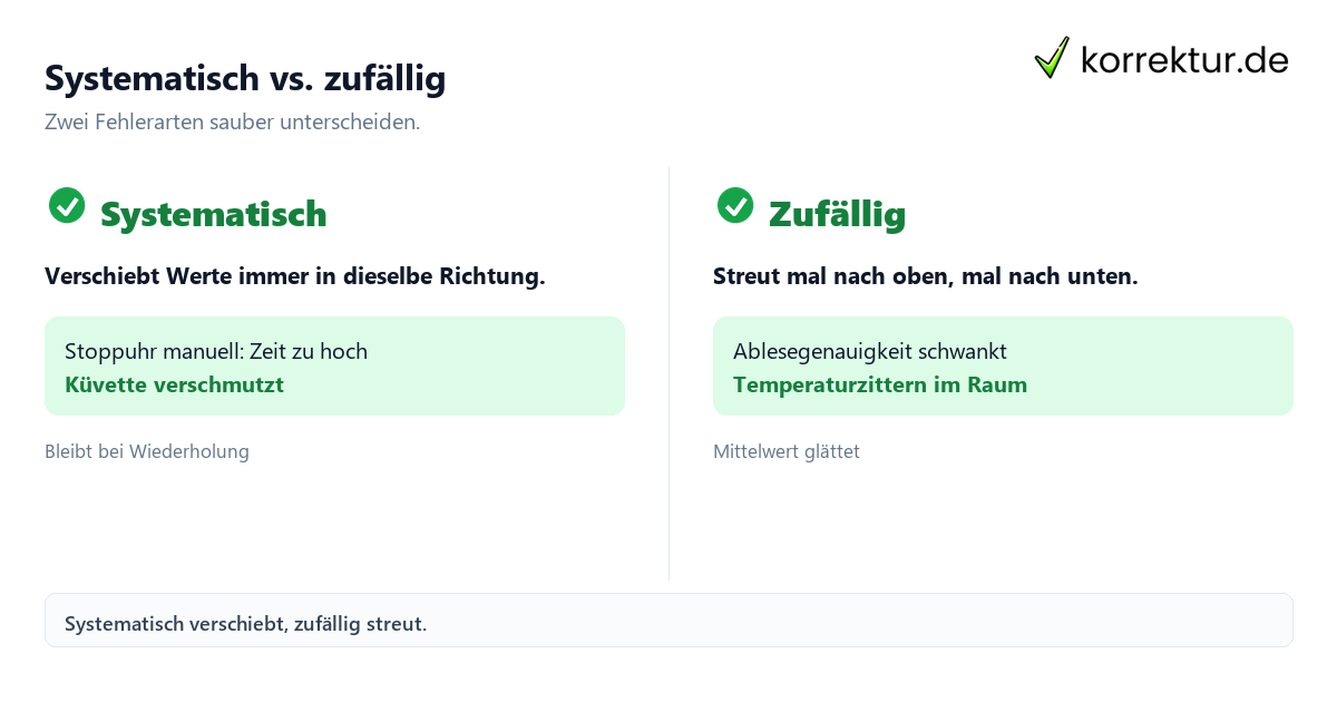Fehlerbetrachtung Vergleich systematischer und zufälliger Fehler
