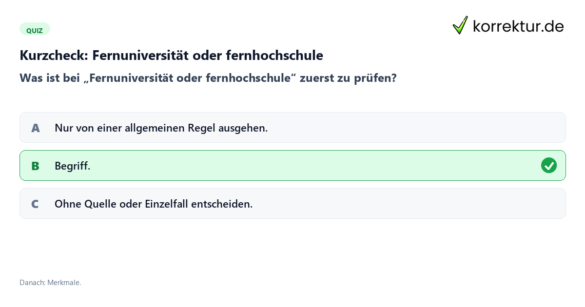Fernuniversität oder fernhochschule mit einem Kurzquiz zum sinnvollen nächsten Schritt