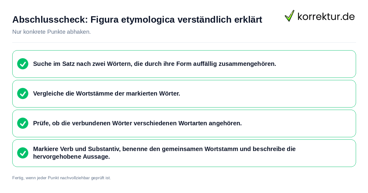 Konkreter Abschlusscheck zu Figura etymologica verständlich erklärt